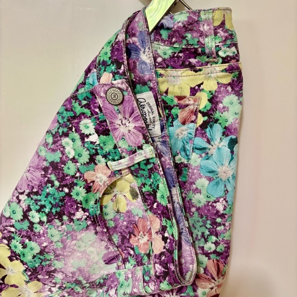 Aeropostale|Fabulous Purple/Green Ashley Floral Ultra Skinny Stretch Jeans Sz 12 - Picture 1 of 5